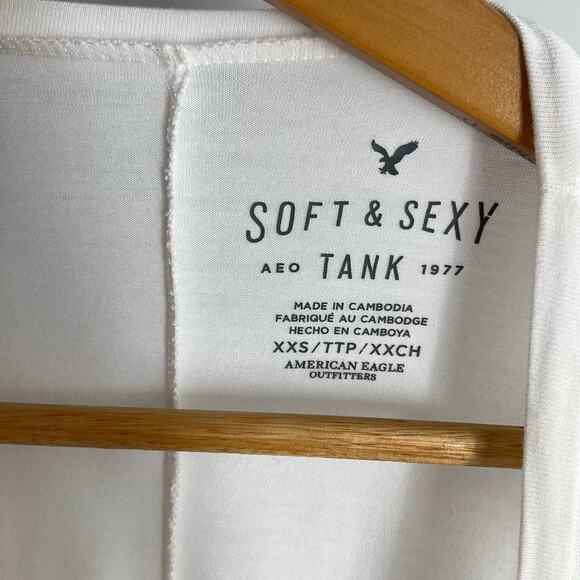 AMERICAN EAGLE Lace Trim Halter White Top XXS Strertstyle Y2k Fairy Whymsigoth - Picture 4 of 9